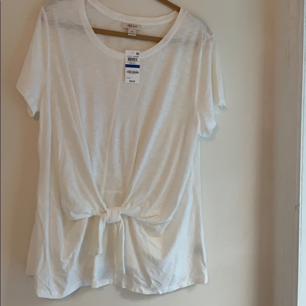 White tie front t-shirt